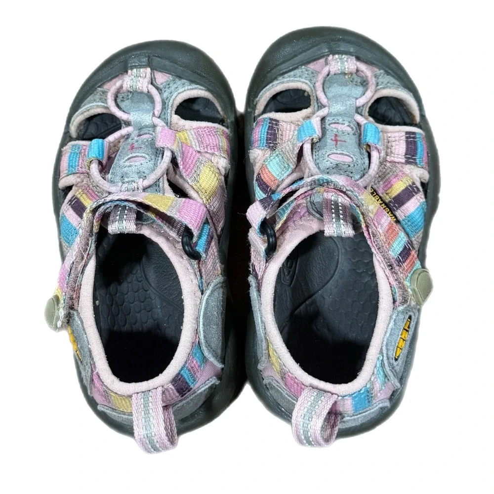 KEEN Youth Venice H2 sandals Pink Blue Striped Water Shoes Size 8 US Toddler